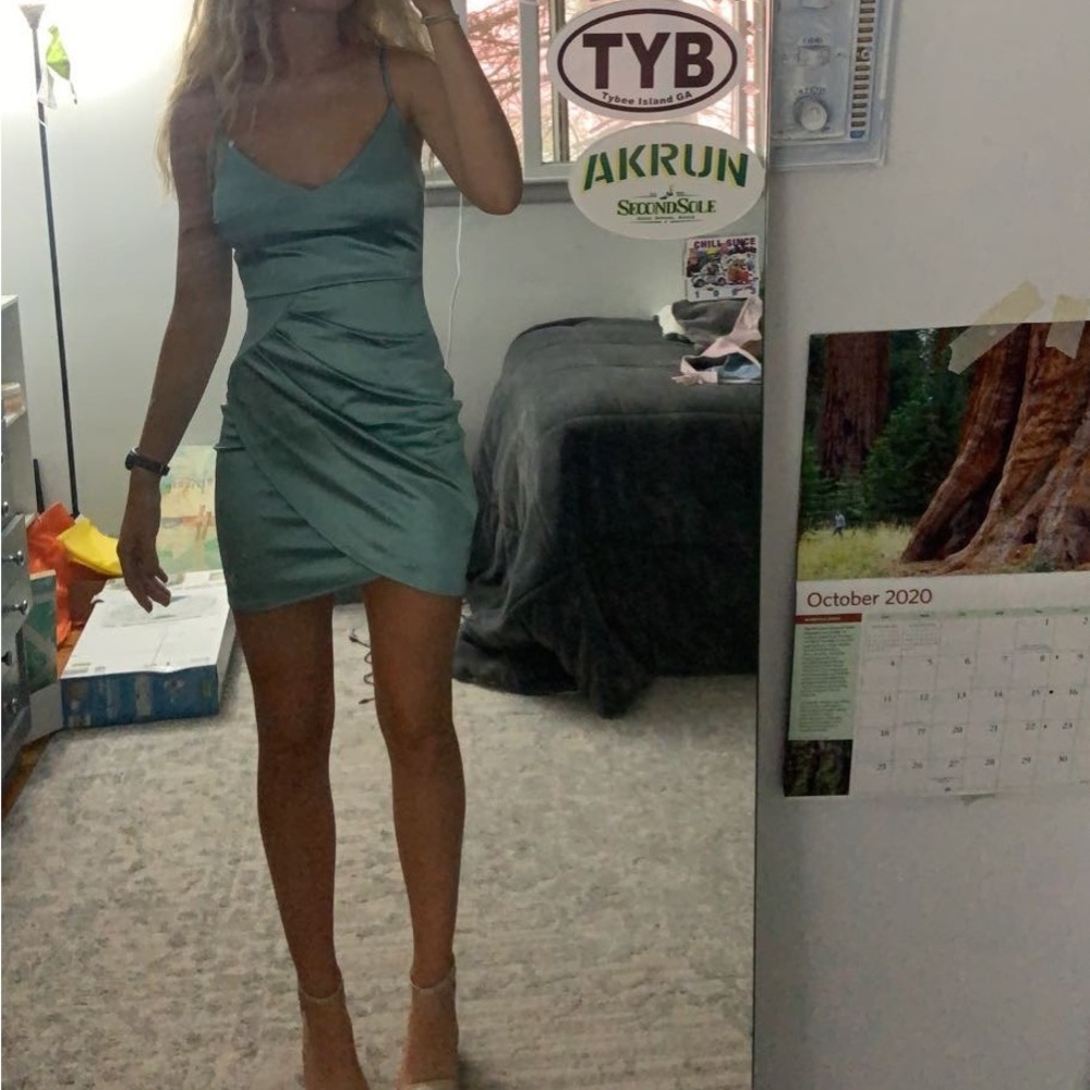 TEAL BODYCON WINDSOR DRESS